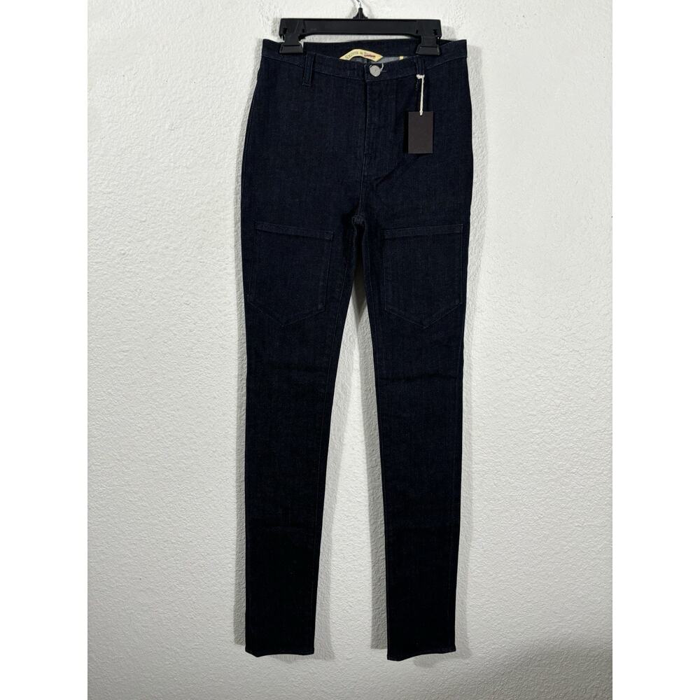 Soldier and Brave Jeans Size 25 High Skinny Fit Dark Wash Blue Leg Pockets